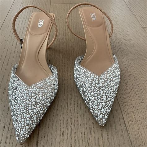 zara slingback heels|zara pearl heeled slingbacks.